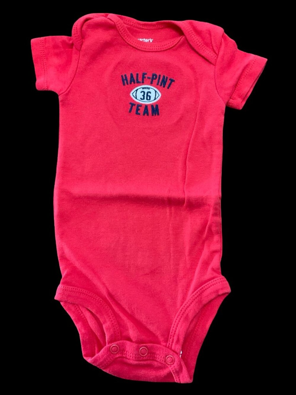 🌻10/$25  - Red "Half Pint Team" Onesie w/ Football Embroidery
